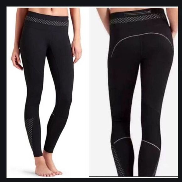 Athleta Black Miles Compression Reflective Leggings - Picture 2 of 11